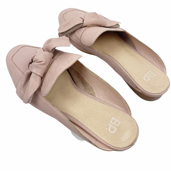BP Nordstrom Dusty Pink Maddy Bow Mule Slip On Loafers 6 - Picture 5 of 9